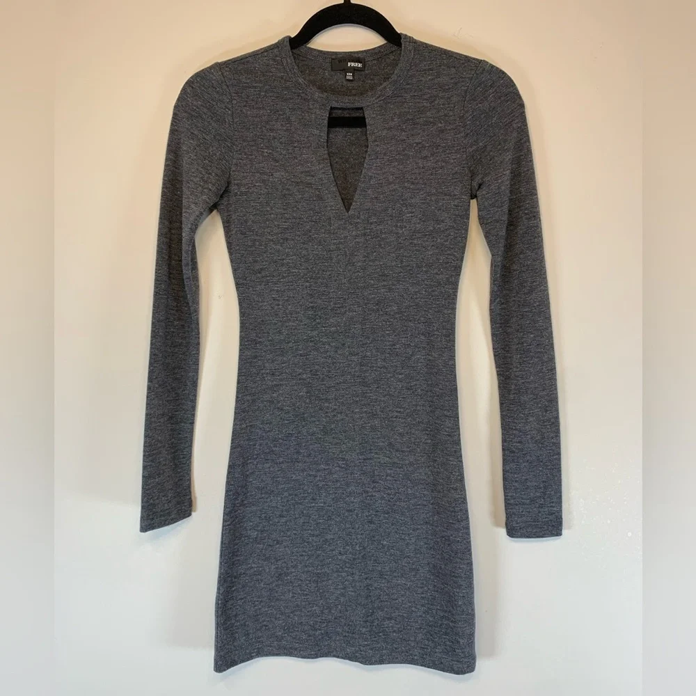 wilfred cut out knit dress | Dresses | Aritzia Wilfred Free Cutout Long Sleeve Mini Xxs Grey Corset V Neck Sky Plus Size Formal Dresses Knit midi dress Color:COCONUT BREEZE